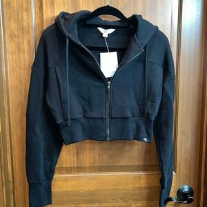 NWT JoyLab Cropped French Terry full-zip hoodie